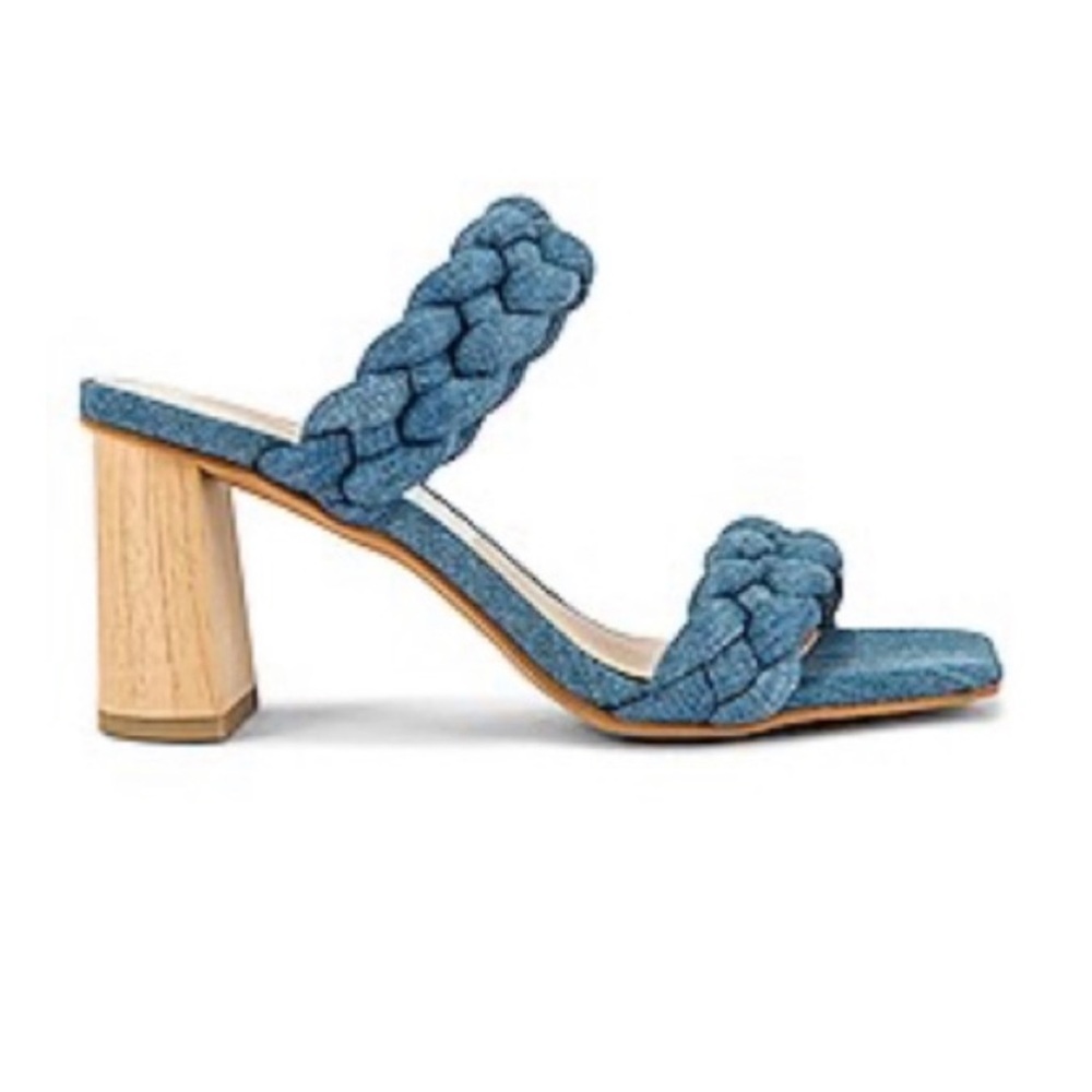 Braided Blue Women's Heeled Sandals